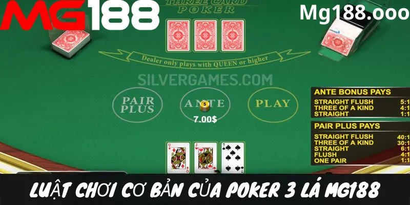 Luật chơi cơ bản của poker 3 lá