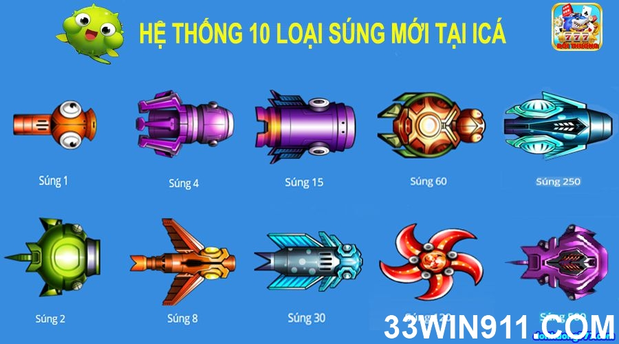 Các loại súng bắn cá tại 33win